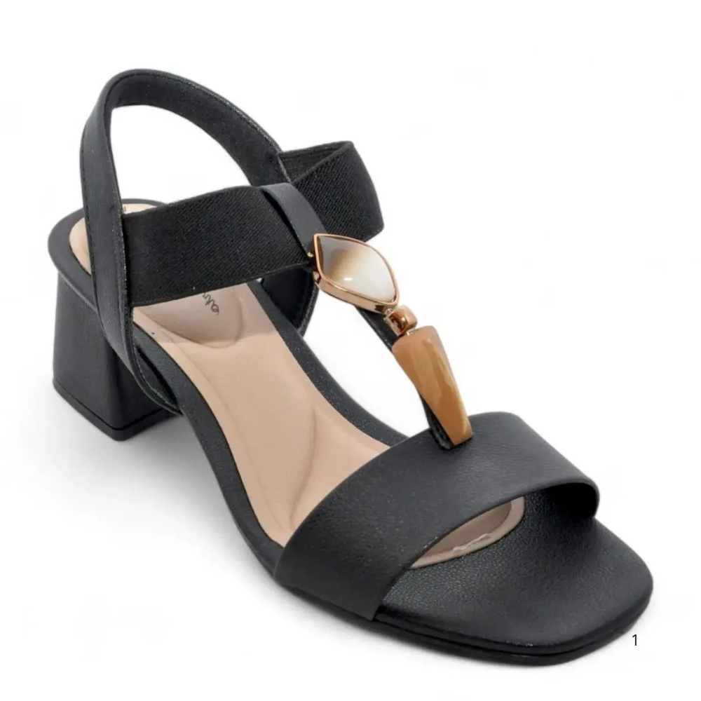Sandalia Modare Salto Bloco Preta Elegancia e Conforto