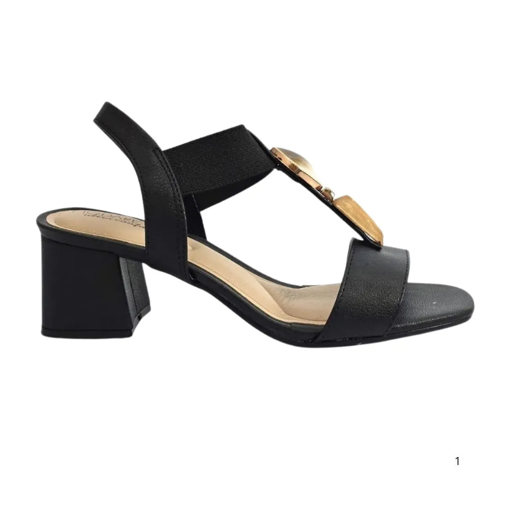 Sandalia Modare Salto Bloco Preta Elegancia e Conforto Preto 2