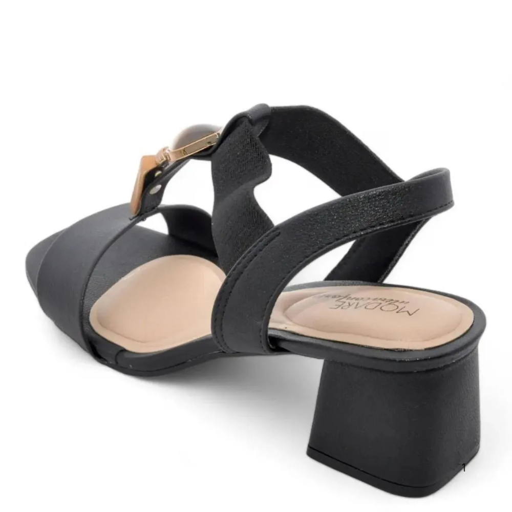 Sandalia Modare Salto Bloco Preta Elegancia e Conforto Preto 4