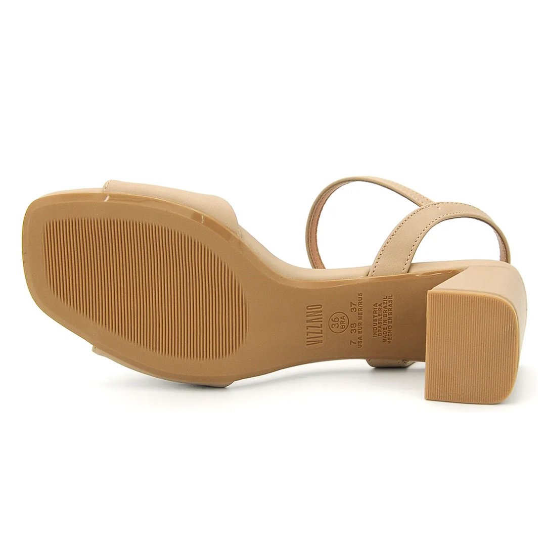 Sandalia Vizzano Feminino Bege Fecho Ajustavel Elegante Bege 5
