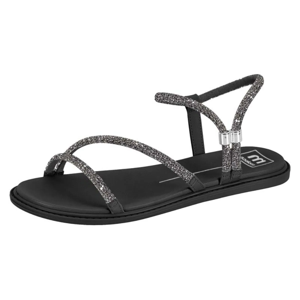 Sandalia Moleca Rasteira Brilhante Feminina Preta 5450237 Preto 2