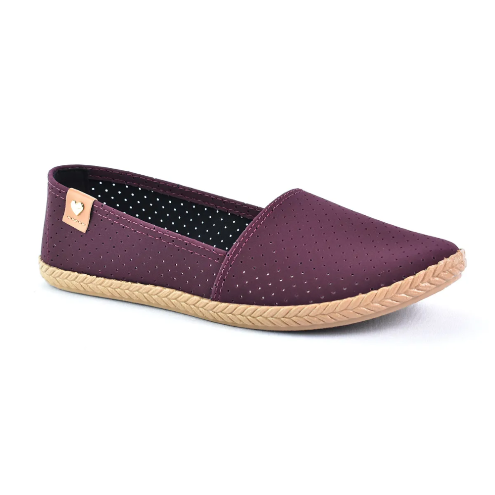 Sapatilha Feminina Moleca Casual Microperfuros Vinho 5287210