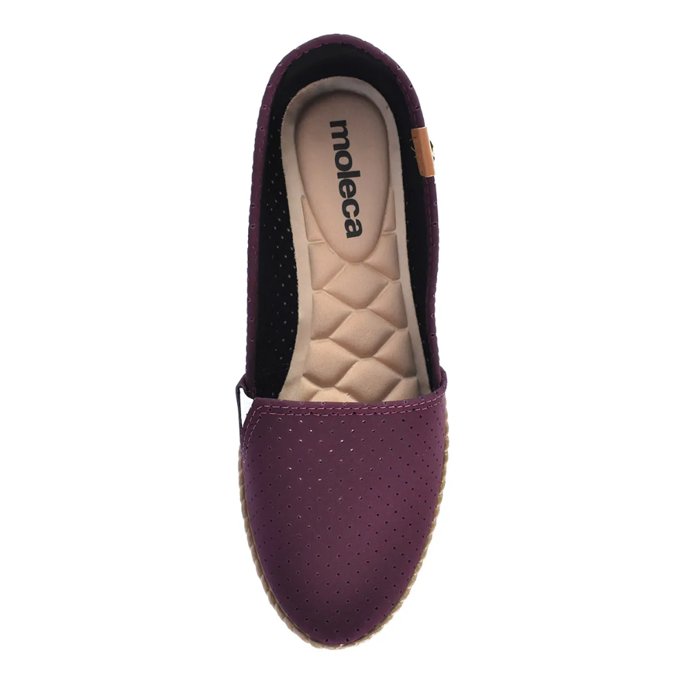 Sapatilha Feminina Moleca Casual Microperfuros Vinho 5287210 Vinho 3
