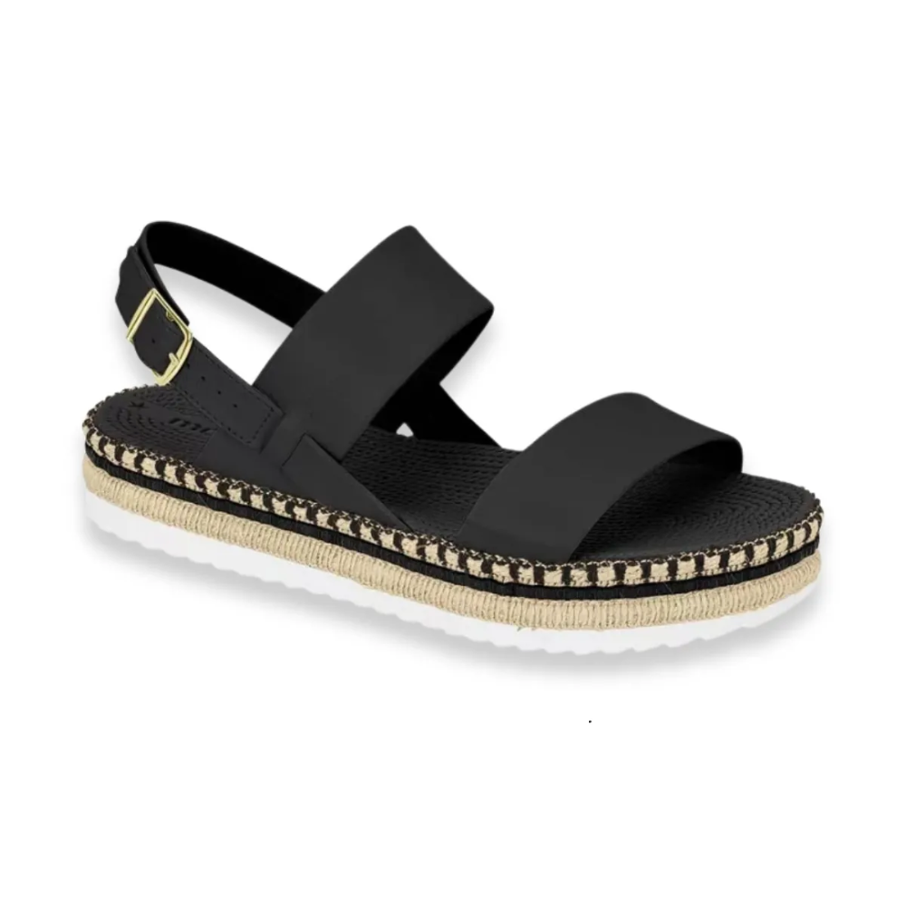 Sandalia Moleca Moda Feminina Plataforma Preta 346825