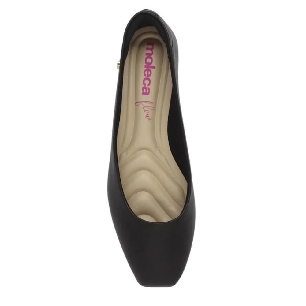 Sapatilha Moleca Casual Bico Quadrado Feminina Preto 5735215 Preto 3
