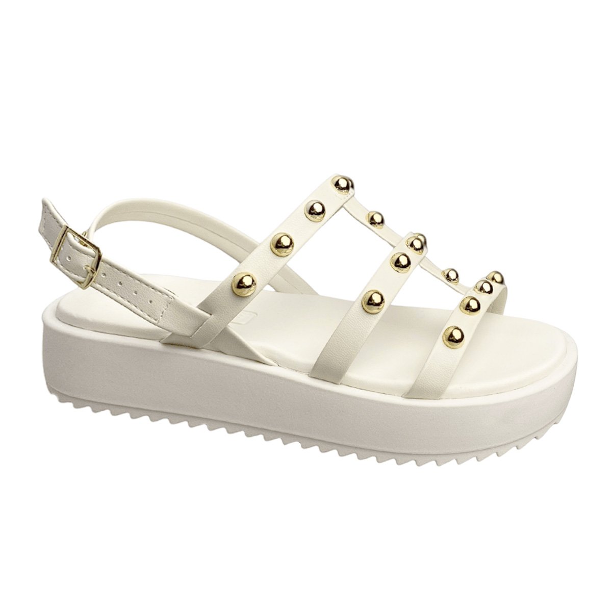 Sandalia Moleca Turim Branco Off Elegancia e Conforto