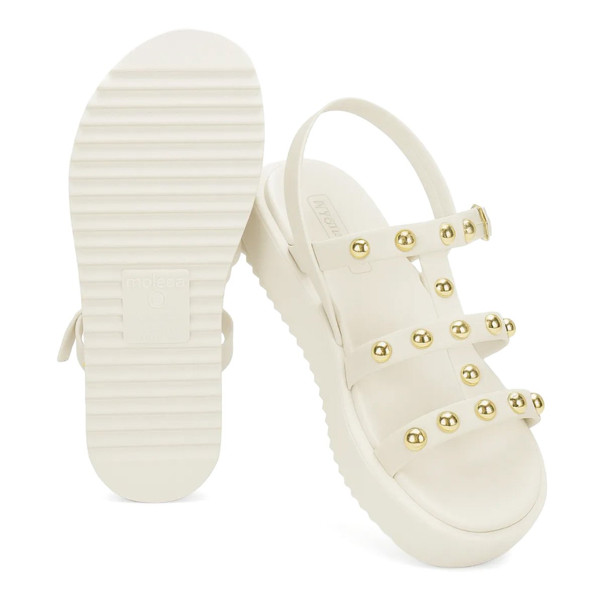 Sandalia Moleca Turim Branco Off Elegancia e Conforto Branco 5