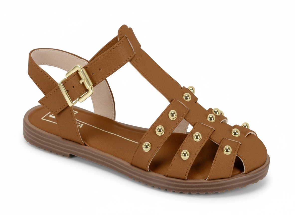 Sandalia Moleca Napa Turim Feminina Tiras e Fecho Lateral