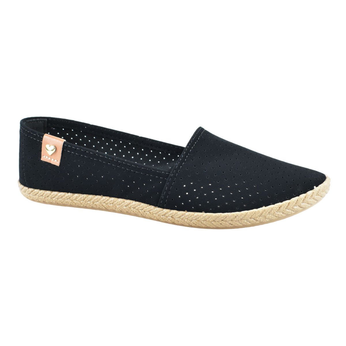 Moleca Sapatilha Nobuck Microperfuros Preto Leveza e Versatilidade