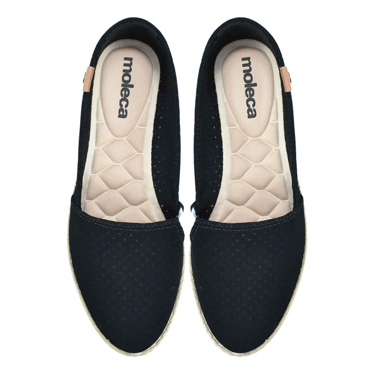 Moleca Sapatilha Nobuck Microperfuros Preto Leveza e Versatilidade Preto 3