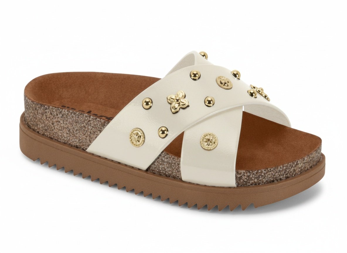 Moleca Tamanco Napa Turim Feminino Branco Off Elegante