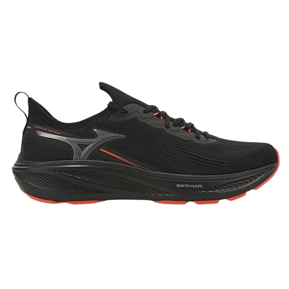 Mizuno Sunrise Preto-Preto Conforto e Amortecimento