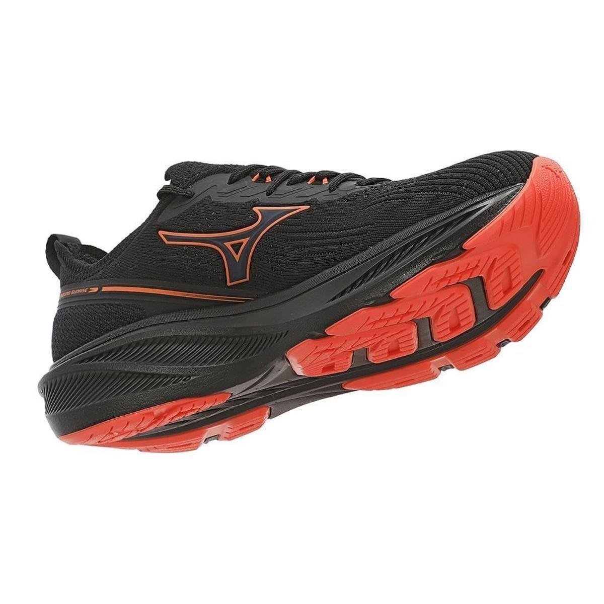 Mizuno Sunrise Preto-Preto Conforto e Amortecimento Preto 7