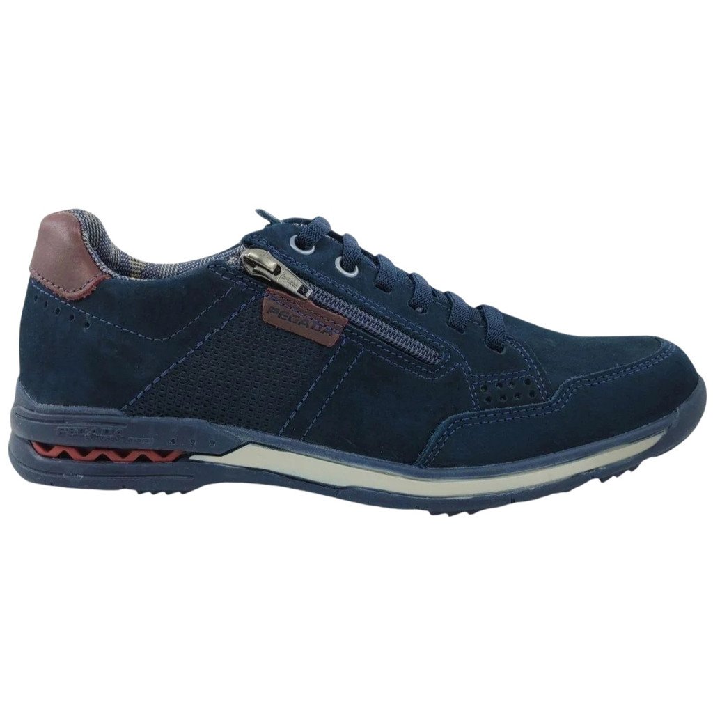 Sapatenis Pegada Couro Macio Casual Confortavel Marinho