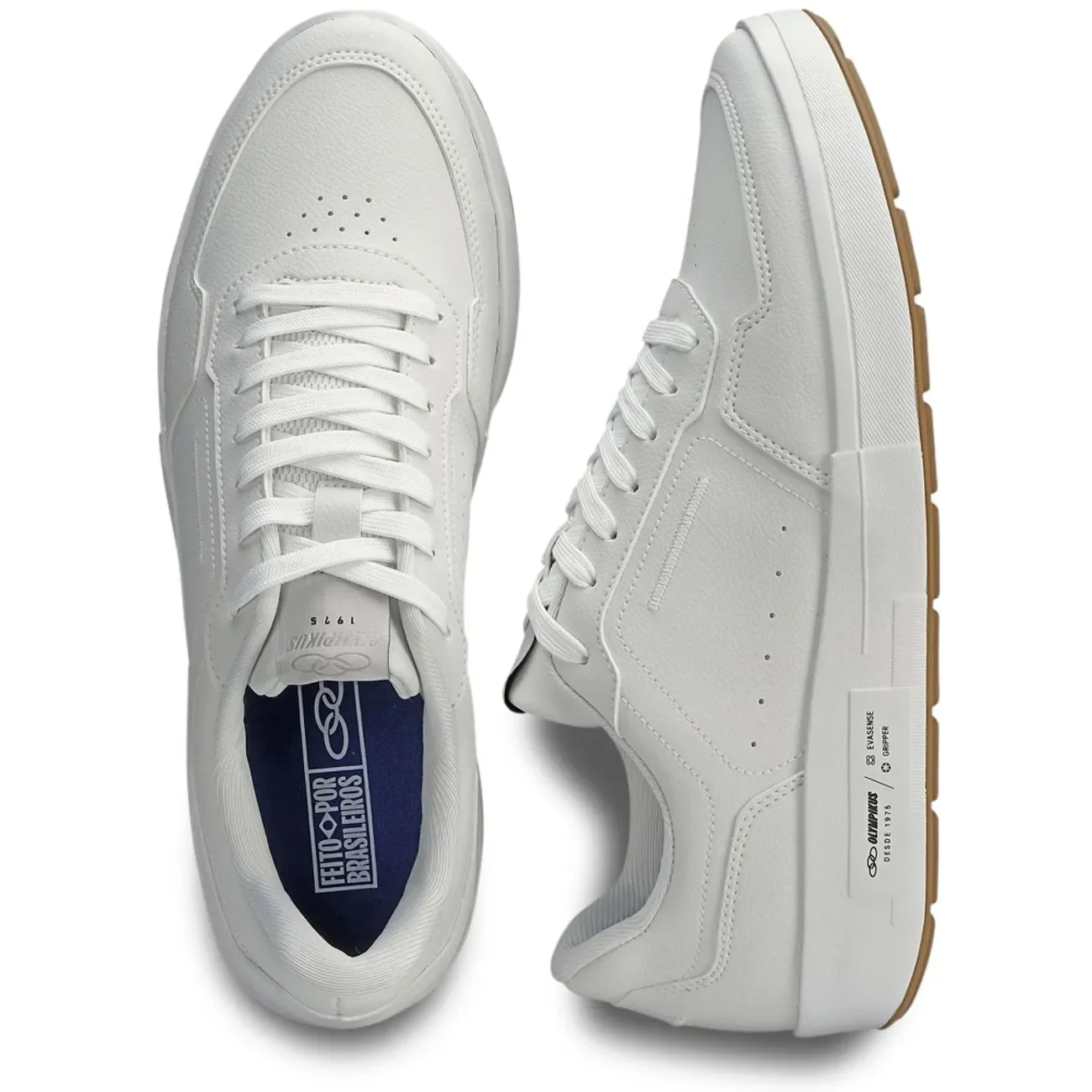 Olympikus Versa Tenis Masculino Casual Estiloso Branco Branco 3