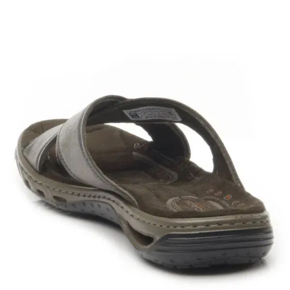 Chinelo Masculino Pegada Couro Cravo Amortech Premium Marrom 3