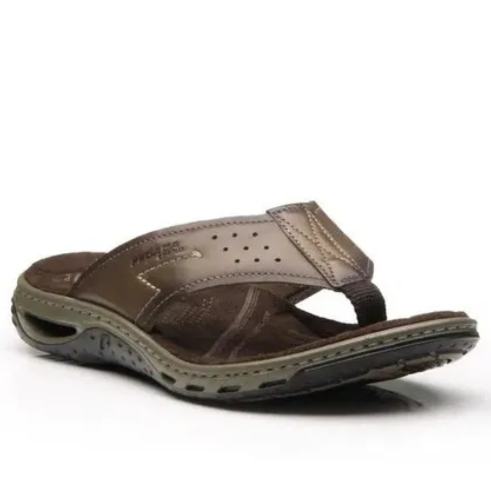 Chinelo Pegada Couro Design Anatomico Cravo Marrom 5