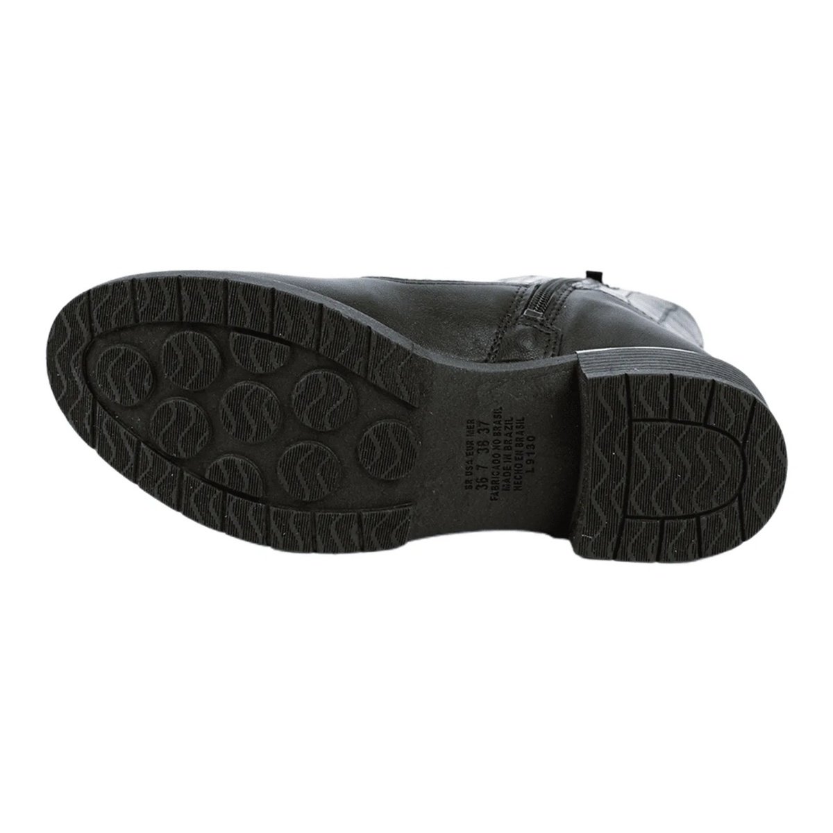 Bota Campesi Feminina Cano Curto Fivela Texturizada Preto 3