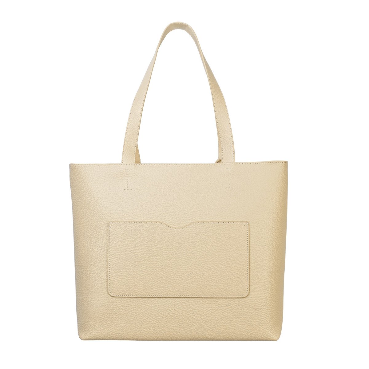 Bolsa Beira Rio Napa Feminina Espacosa Versatil Casual Bege 2