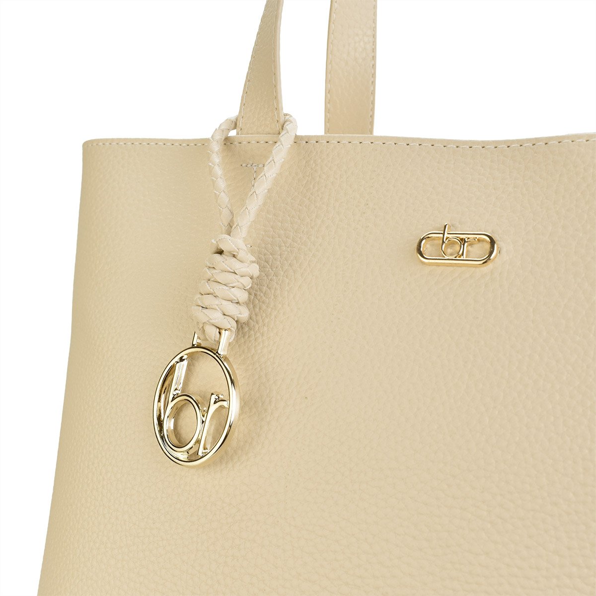 Bolsa Beira Rio Napa Feminina Espacosa Versatil Casual Bege 4