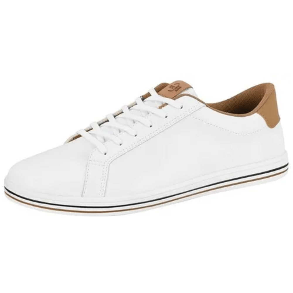 Sapatenis Masculino Branco e Caramelo Casual Confortavel Branco 3