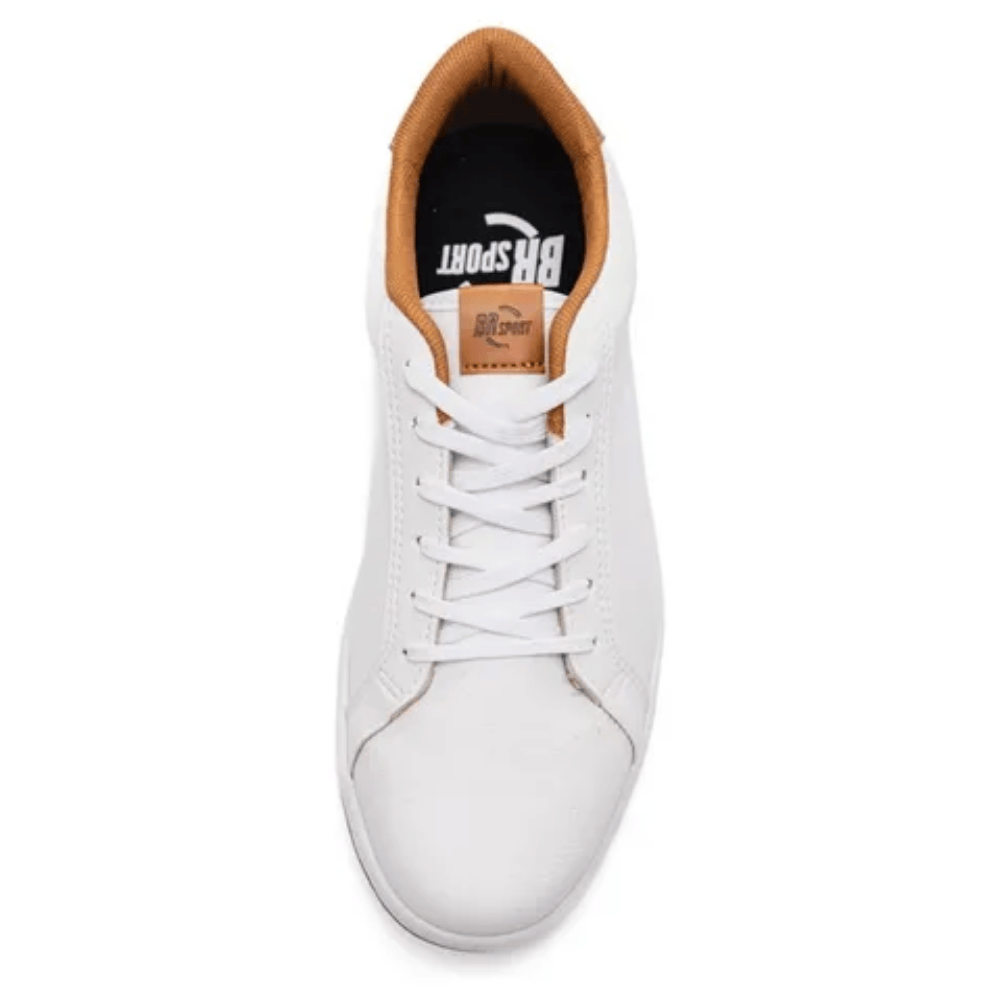 Sapatenis Masculino Branco e Caramelo Casual Confortavel Branco 4