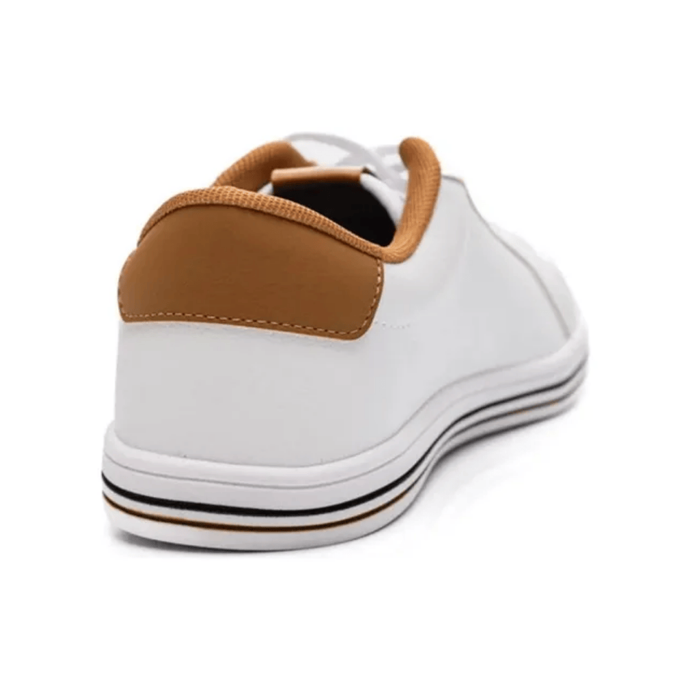 Sapatenis Masculino Branco e Caramelo Casual Confortavel Branco 5
