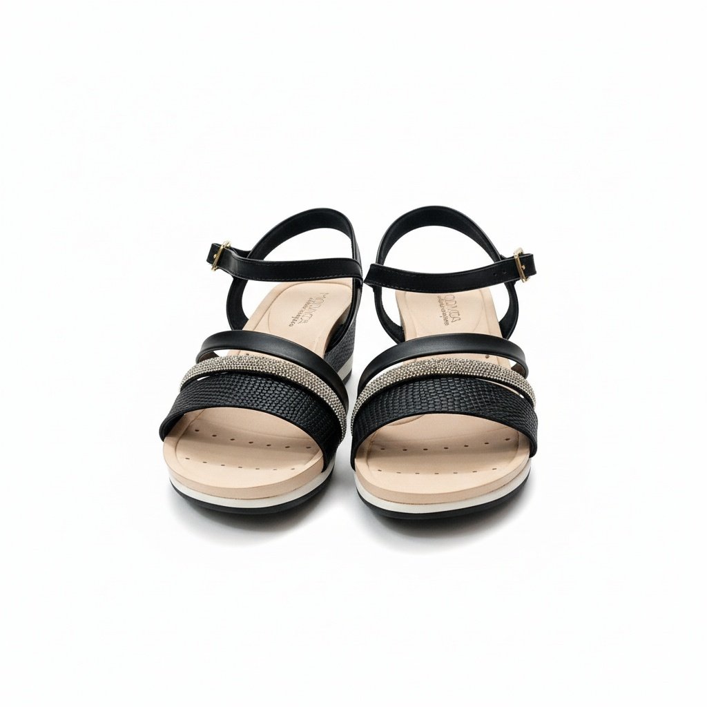 Sandalia Modare Feminina Ortopedica Ultraleve Preto 5
