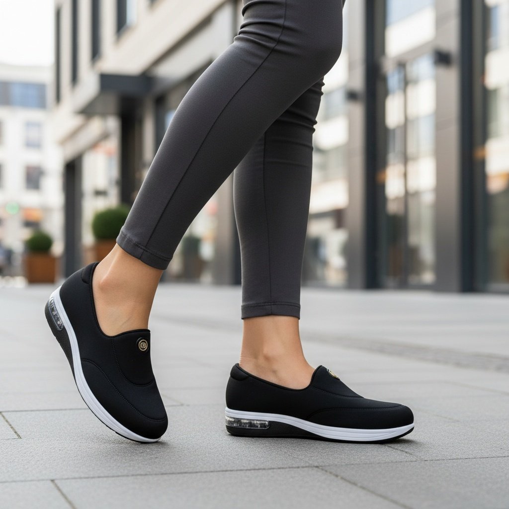 Tenis Modare I6 Preto Dourado Feminino Ortopedico Macio Preto 6