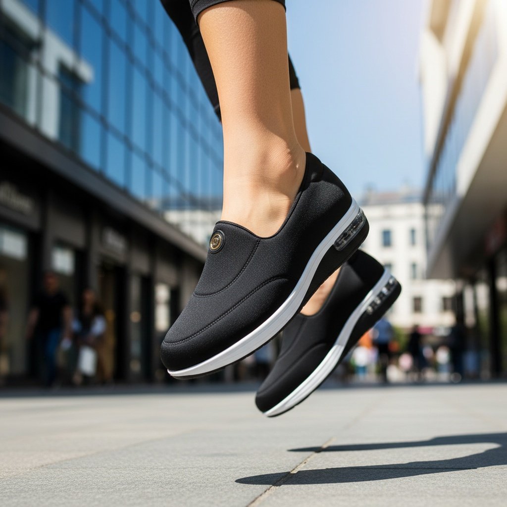 Tenis Modare I6 Preto Dourado Feminino Ortopedico Macio Preto 7