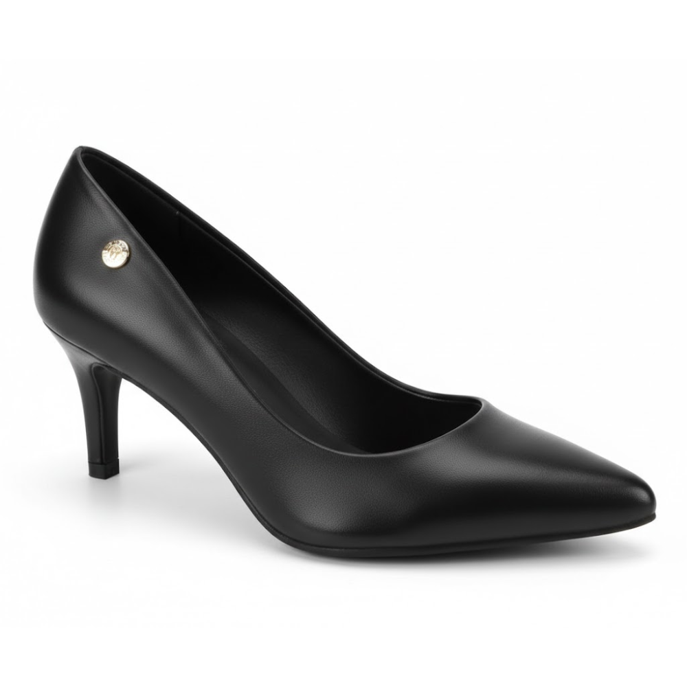 Sandalia Vizzano Feminino Salto Fino Estilo Moderno Preto