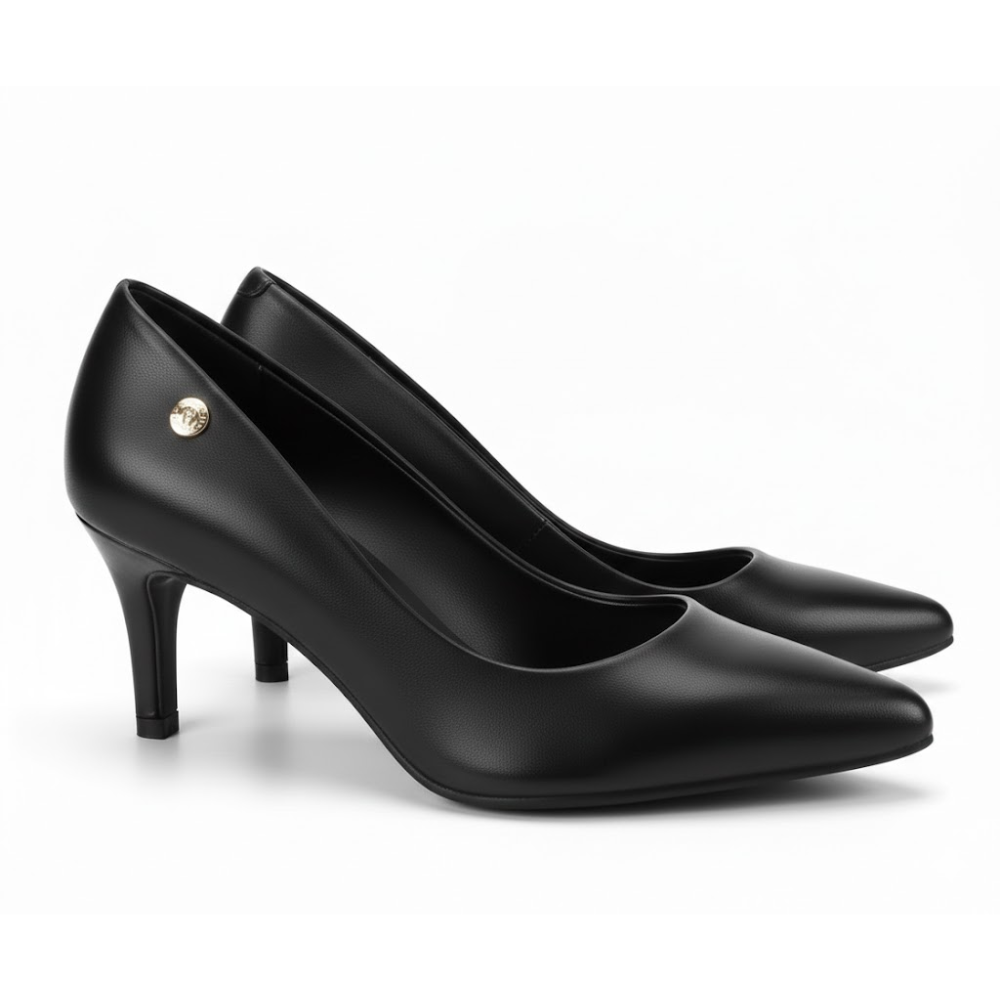 Sandalia Vizzano Feminino Salto Fino Estilo Moderno Preto Preto 2