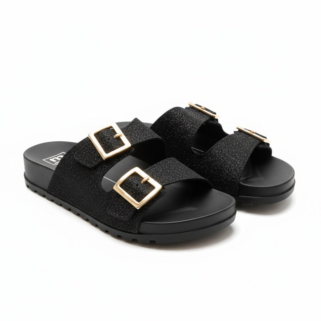 Moleca Tamanco Preto Glitter Mini Shine Essencial Feminina Preto 2