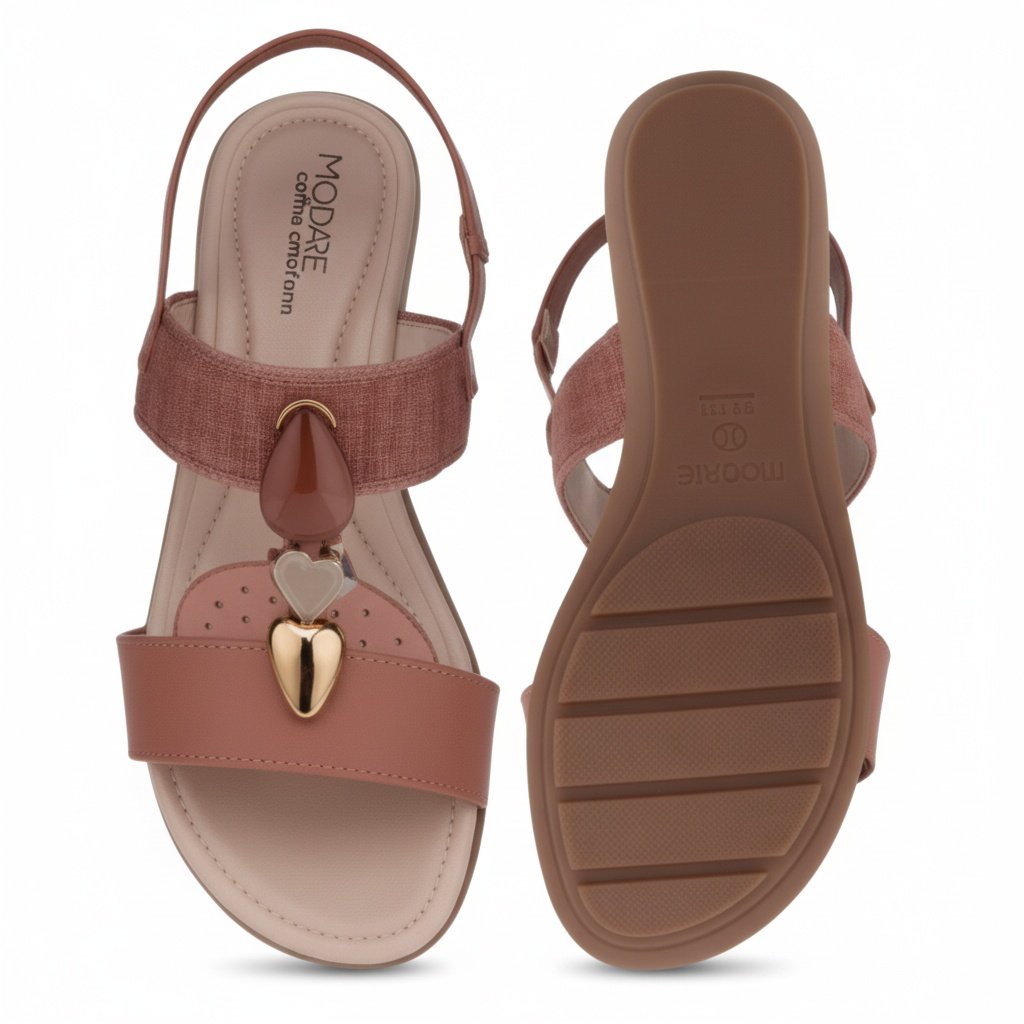 Sandalia Modare Elastico Natural Anatomica Natural Marrom 2