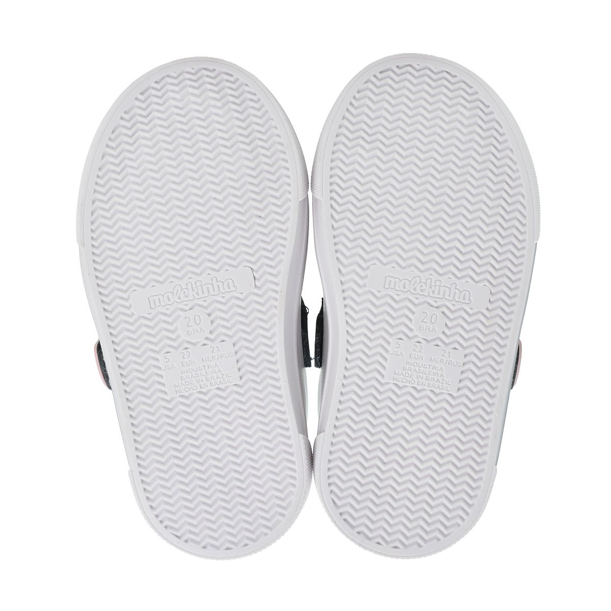 Tenis Molekinha Meninas Branco e Preto Ajuste Velcro Branco/Preto 6
