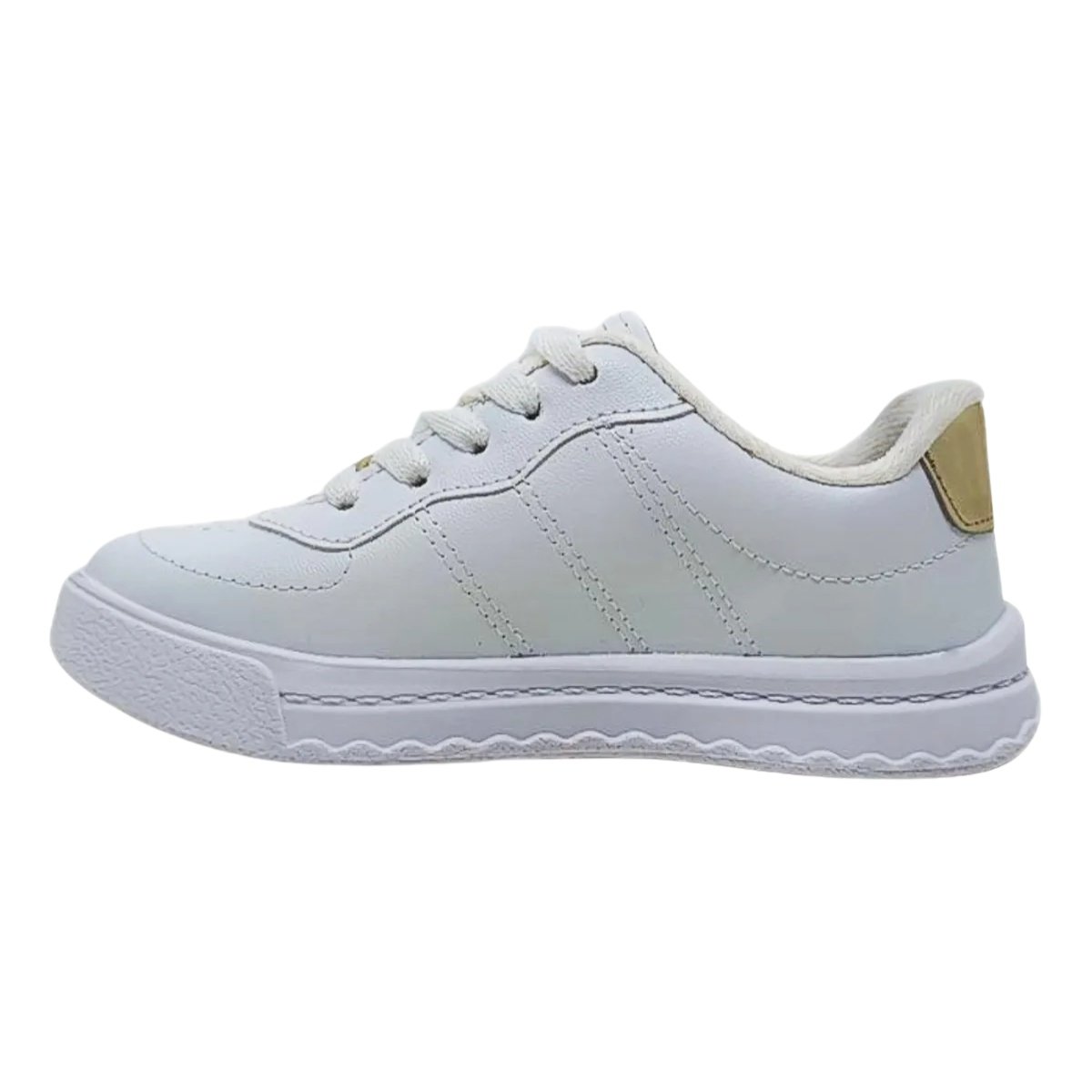 Tenis Molekinha Infantil Branco Meninas Cadarco Leveza Branco 3