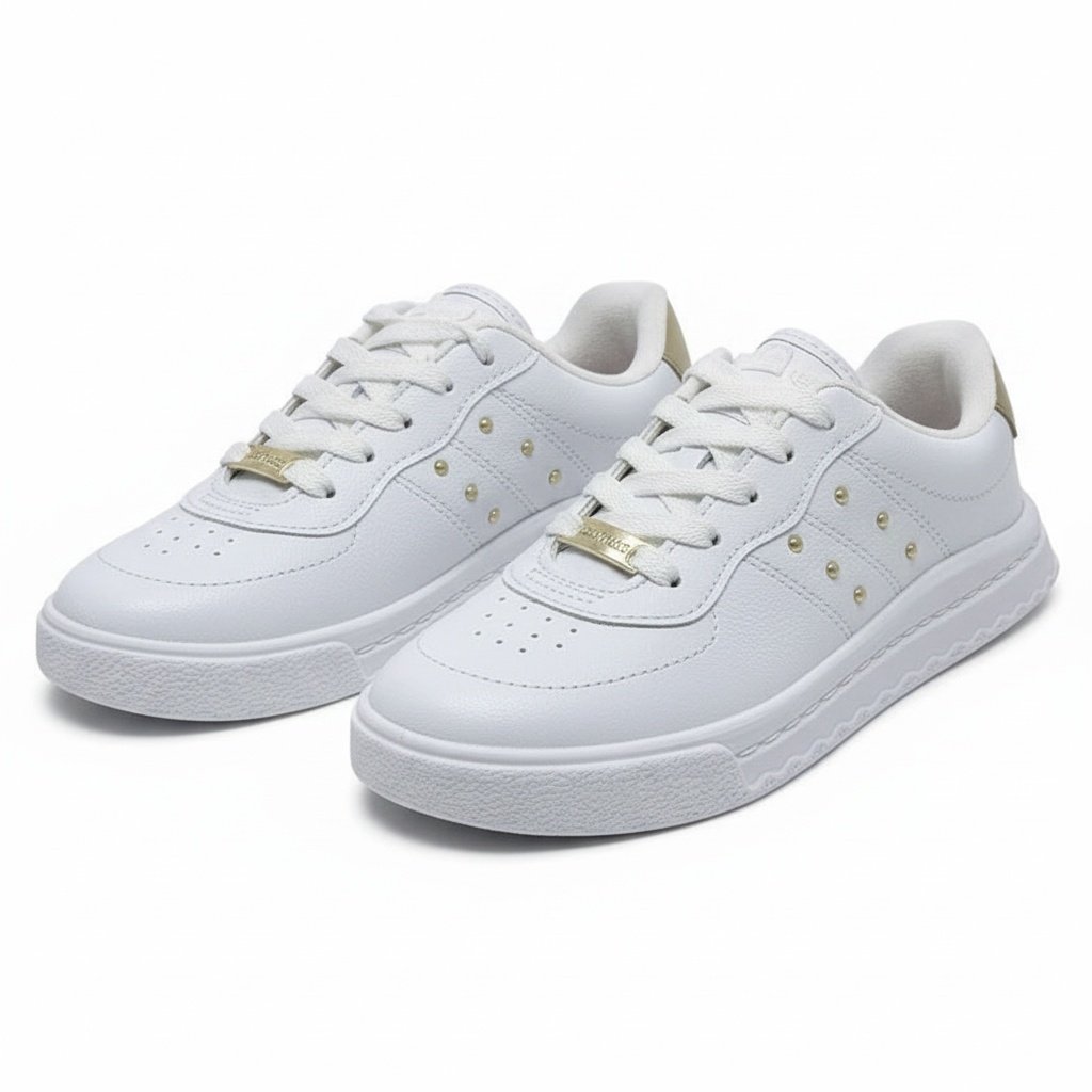 Tenis Molekinha Infantil Branco Meninas Cadarco Leveza Branco 5