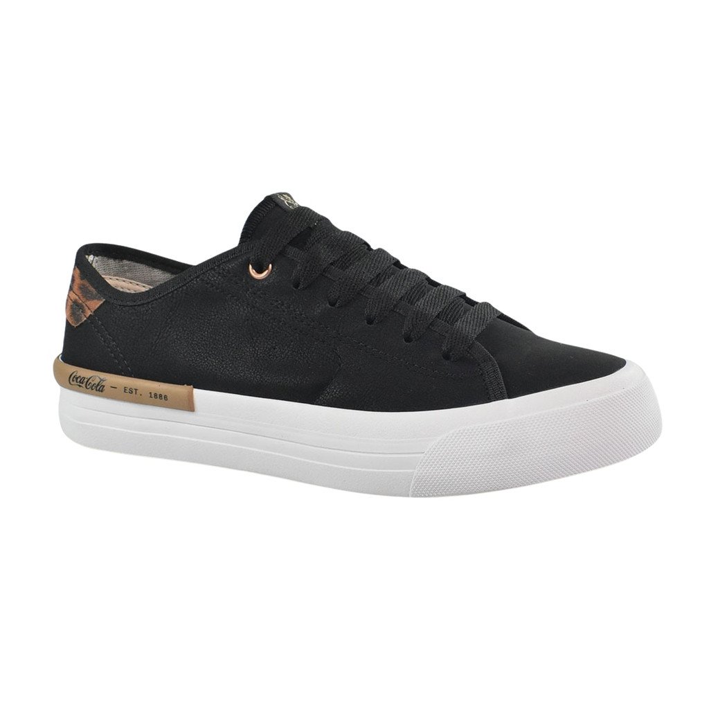 Tenis Siena Town Coca Cola Feminino Preto Camel Estiloso