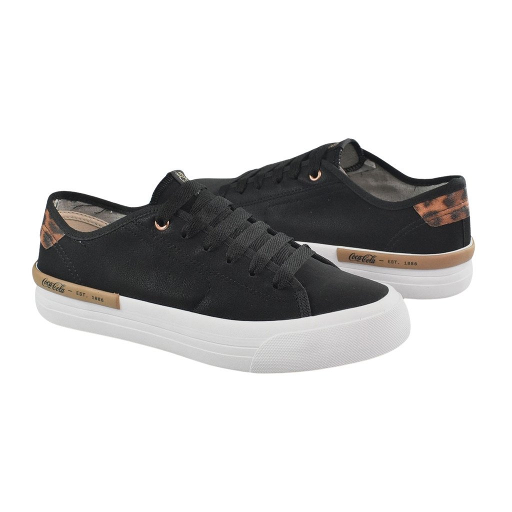 Tenis Siena Town Coca Cola Feminino Preto Camel Estiloso Preto 2