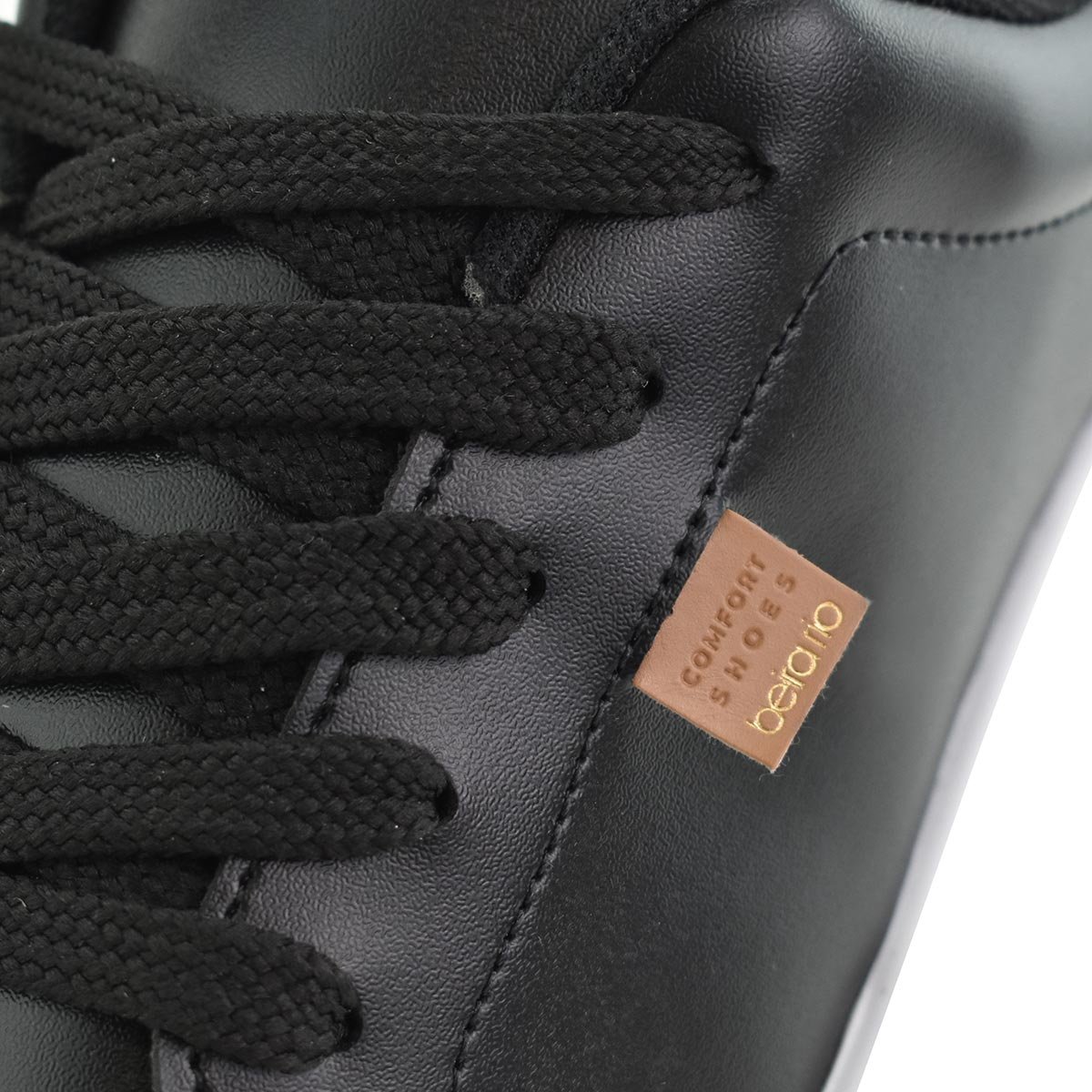 Tenis Beira Rio Casual Urbano Feminino Solado Baixo Preto Preto 5