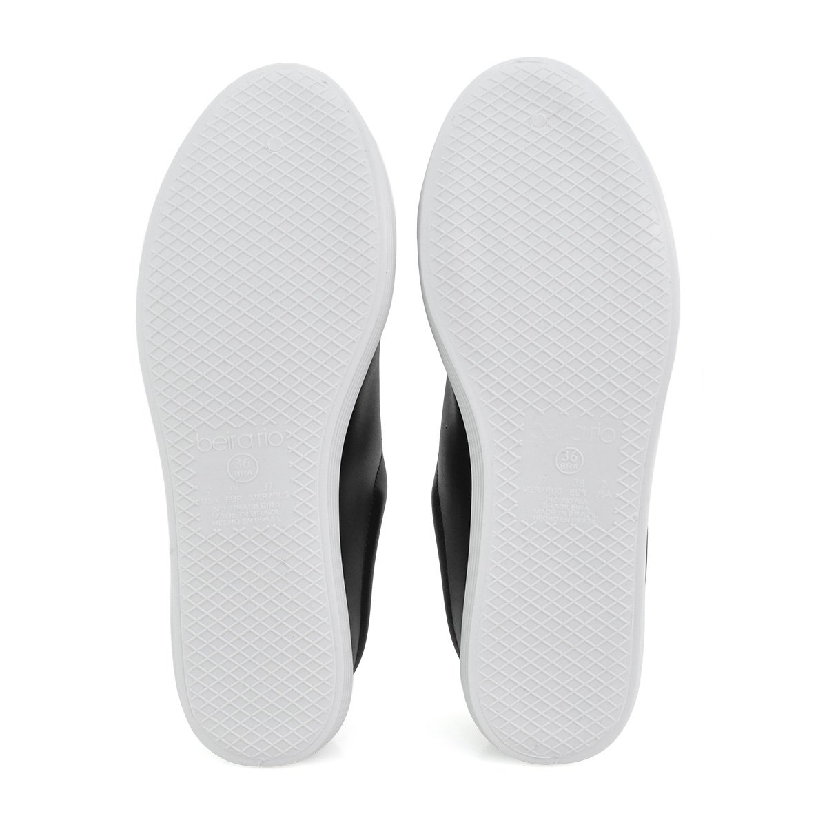 Tenis Beira Rio Casual Urbano Feminino Solado Baixo Preto Preto 7