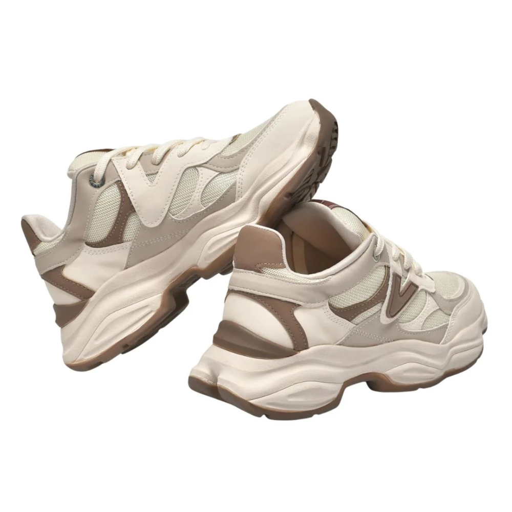 Tenis Via Marte Marfim Feminino Estilo Moderno Cadarco Bege 3
