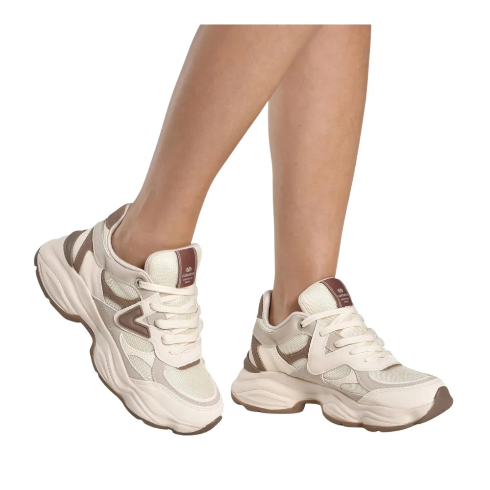 Tenis Via Marte Marfim Feminino Estilo Moderno Cadarco Bege 4