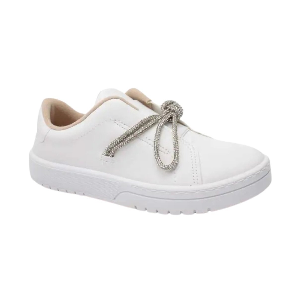 Tenis Feminino Moleca Casual Branco Cristal Leveza