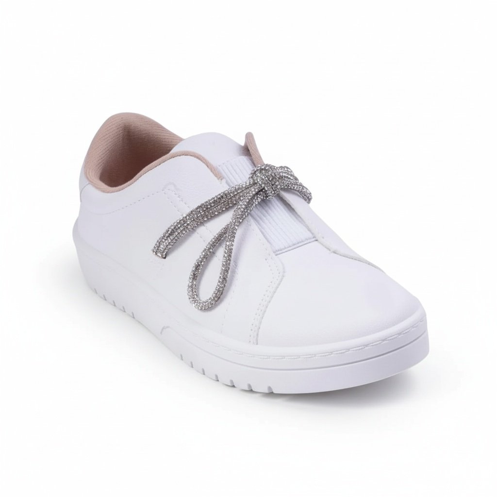 Tenis Feminino Moleca Casual Branco Cristal Leveza Branco 5