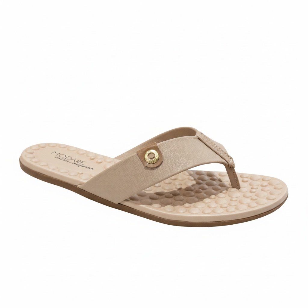 Tamanco Modare Flat Floather Feminino Bege Ultraconforto 