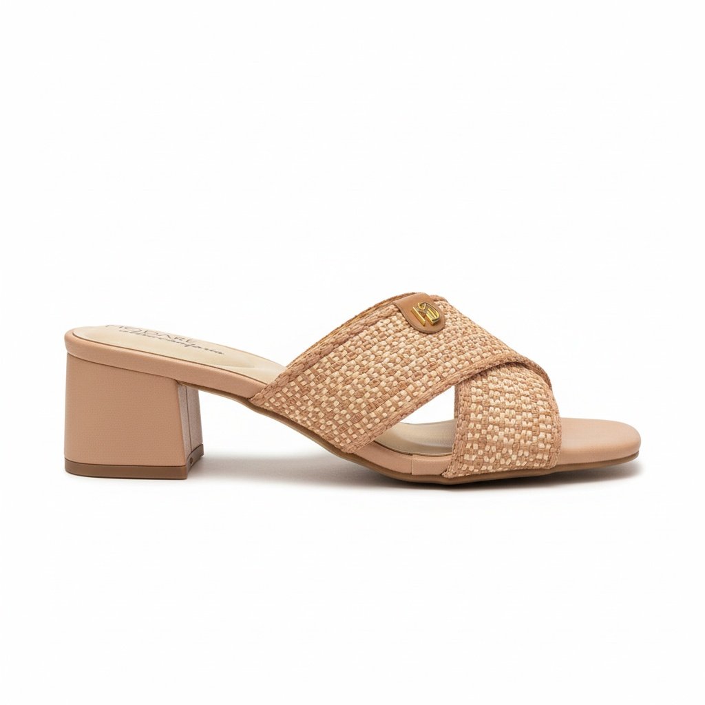 Tamanco Modare Feminino Nude Camel Salto Bloco Casual Bege 2