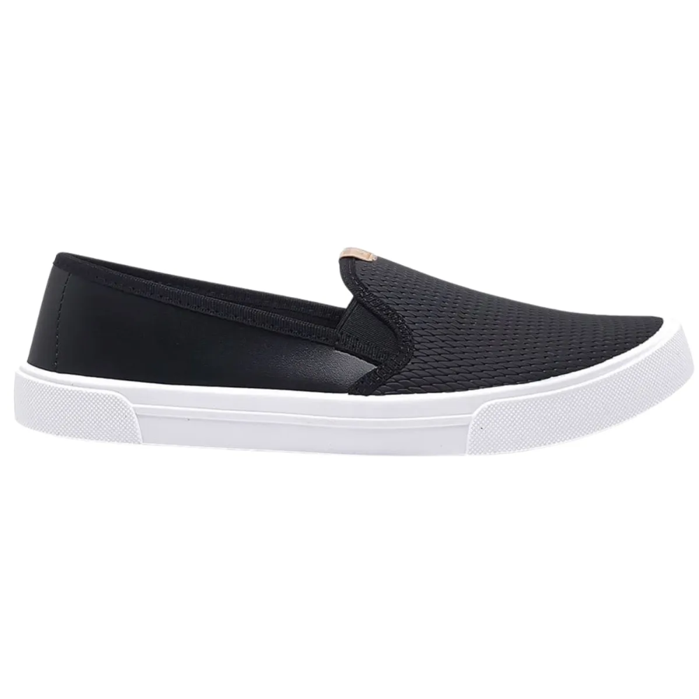 Tenis Moleca Slip On Napa Feminino Preto Conforto Preto 3