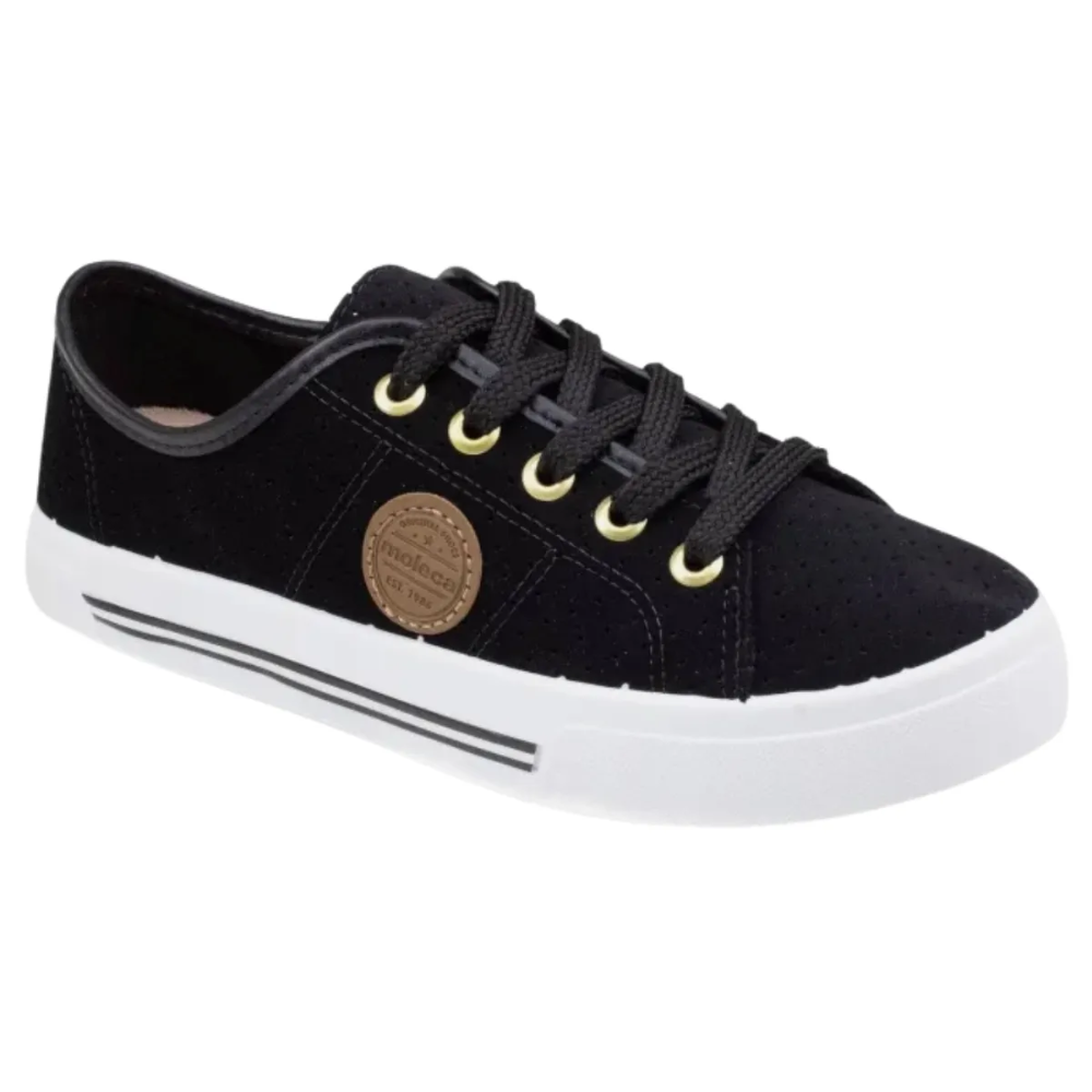 Tenis Moleca Feminino Preto Cadarco Antiderrapante