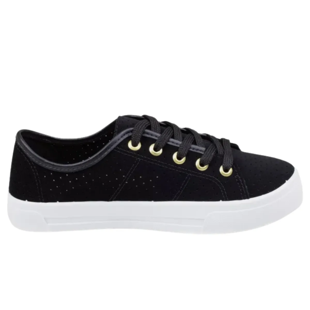 Tenis Moleca Feminino Preto Cadarco Antiderrapante Preto 2